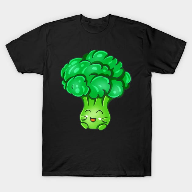 Kawaii Broccoli Cute Vegetables Veggie Fun Food T-Shirt by Foxxy Merch